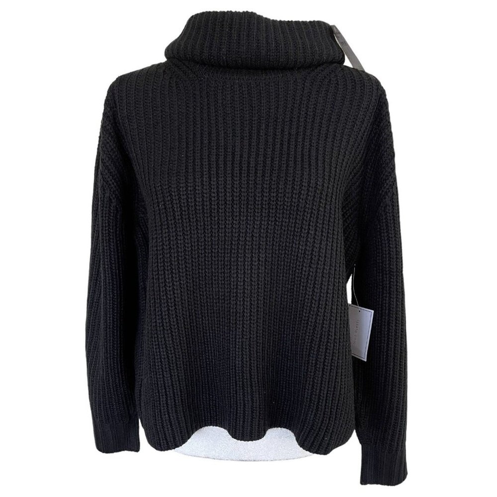 1.State Sweater Womens‎ Size Medium M Black Ribbed Turtleneck NEW